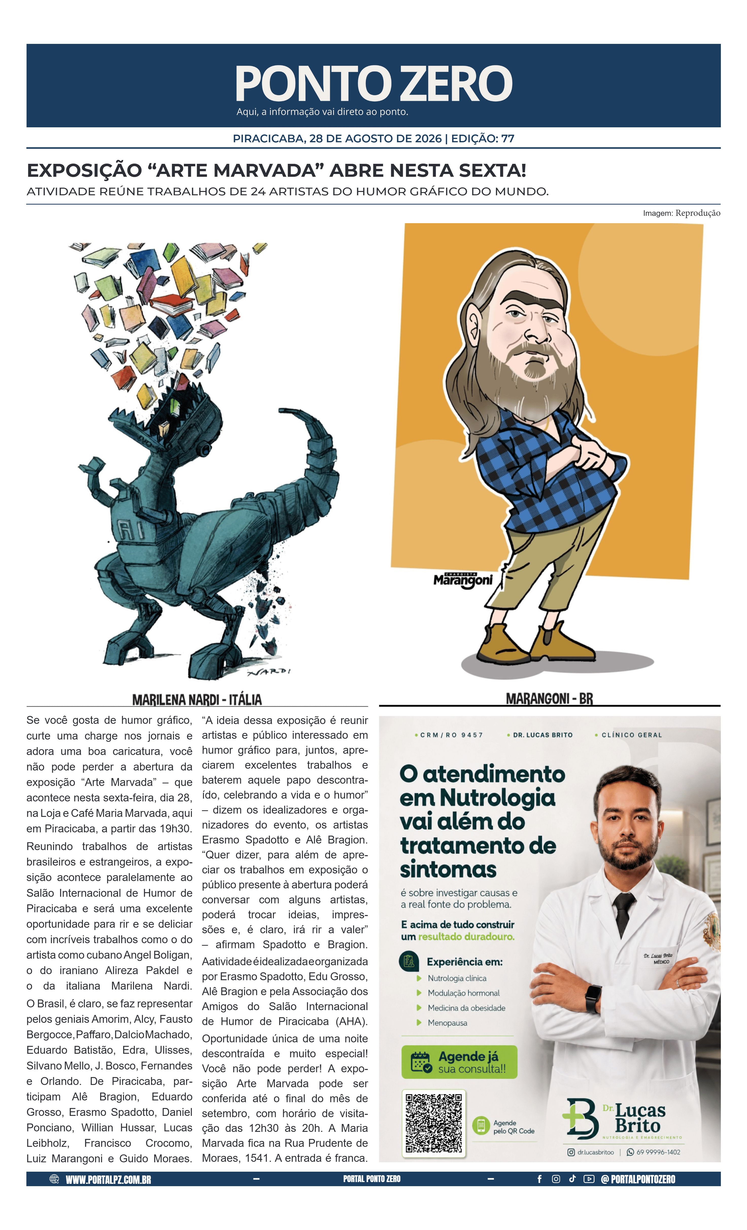 Capa de JornalPontoZero - Ed. 77 - 28-08-2026